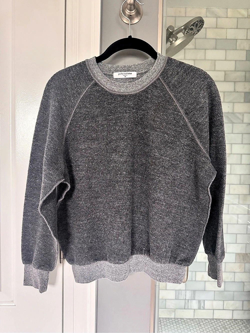 perfectwhitetee Ziggy Raglan Sweatshirt Gray XS